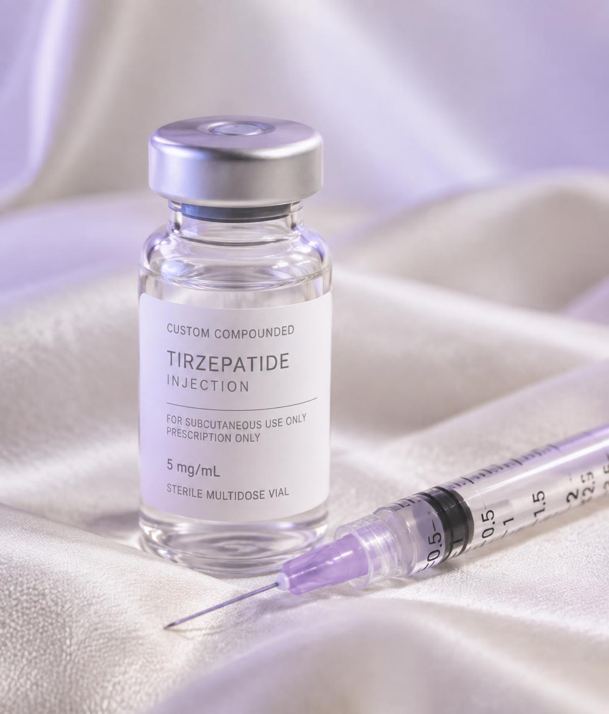 Sterile compounded prescription vial and syringe